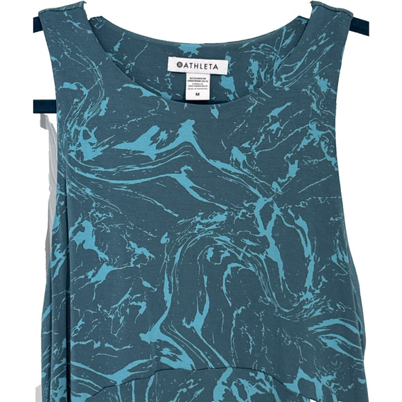 Athleta Santorini Thera High Neck Blue Modal Sleeveless Dress Women’s Size M - Picture 5 of 10